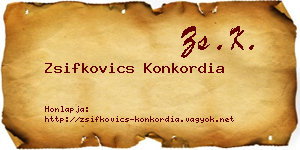 Zsifkovics Konkordia névjegykártya